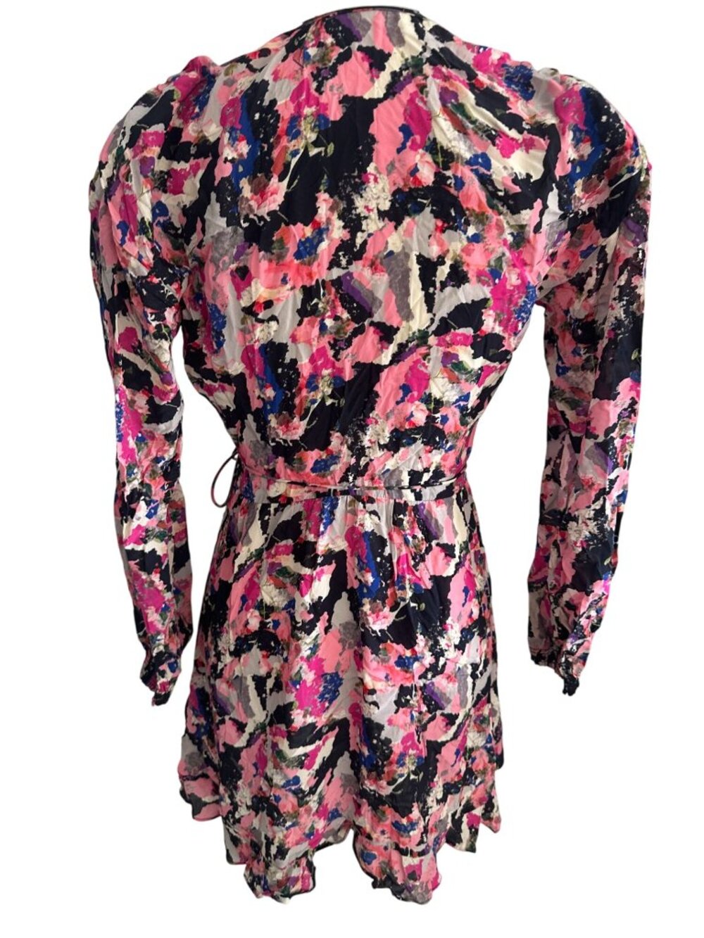 IRO Women's Pink Floral Wrap Dress Size 34 US XS - Picture 9 of 11